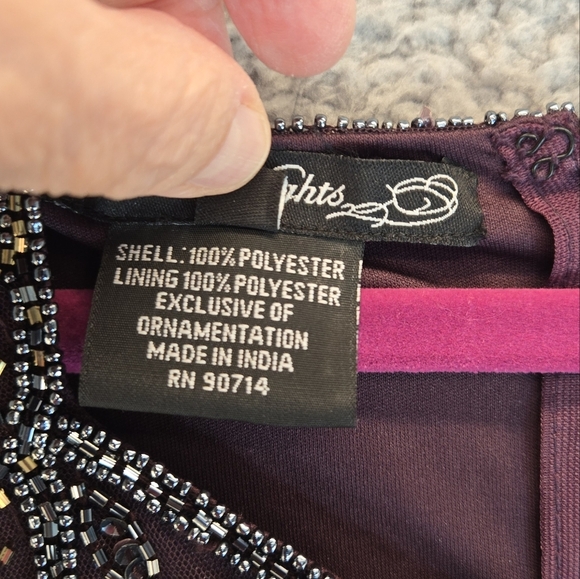 Pisarro Nights Maxi Gown Womens Sz 4 Red Wine Bead Bodice Lined Chiffon Overlay - Picture 8 of 16